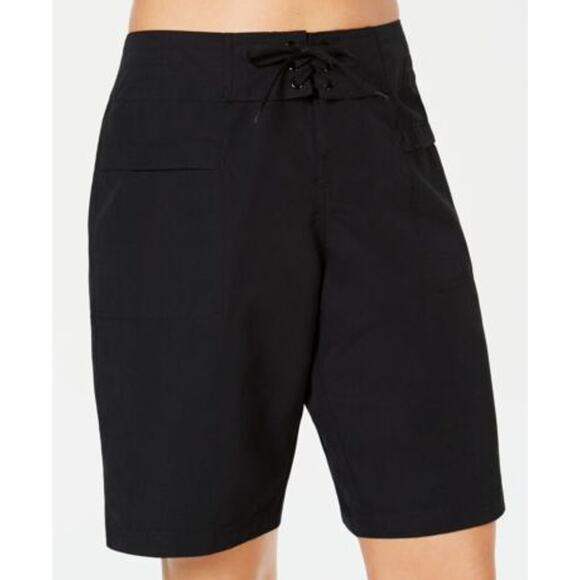Island Escape Women’s Board Shorts Solid Black Swim Shorts 8 NWT - Picture 1 of 2
